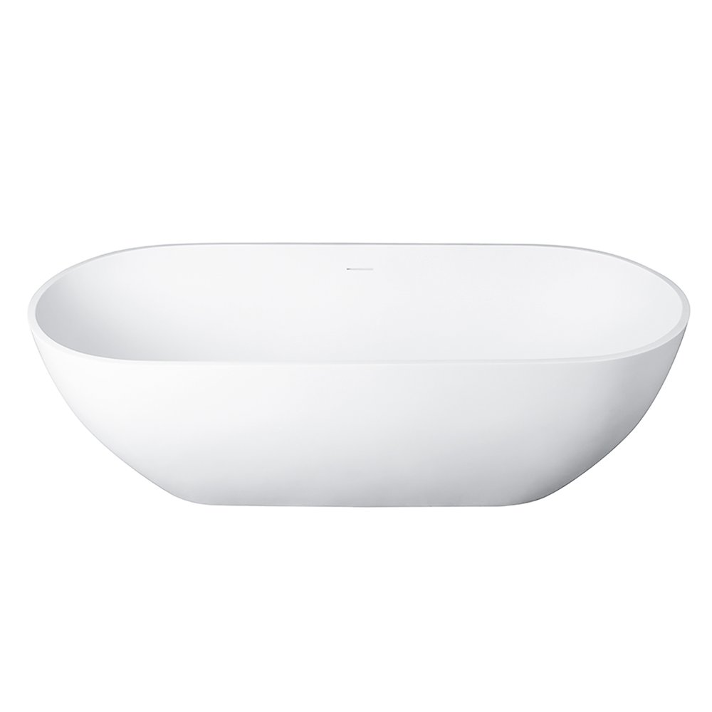 59" x 30" Solid Surface Soaking Bathtub and Integrated Overflow. Picture 2