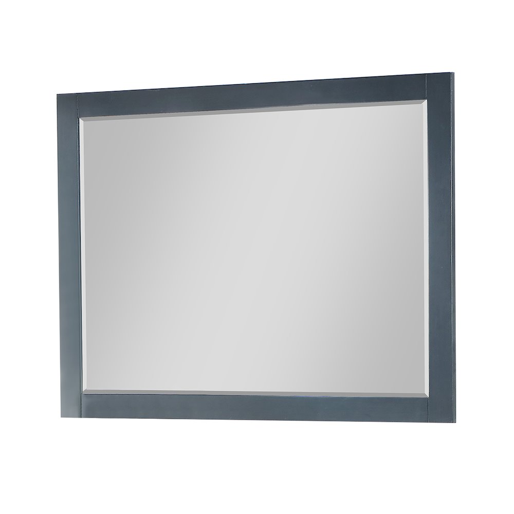 48" Rectangular Bathroom Wood Framed Wall Mirror in Classical Blue. Picture 2