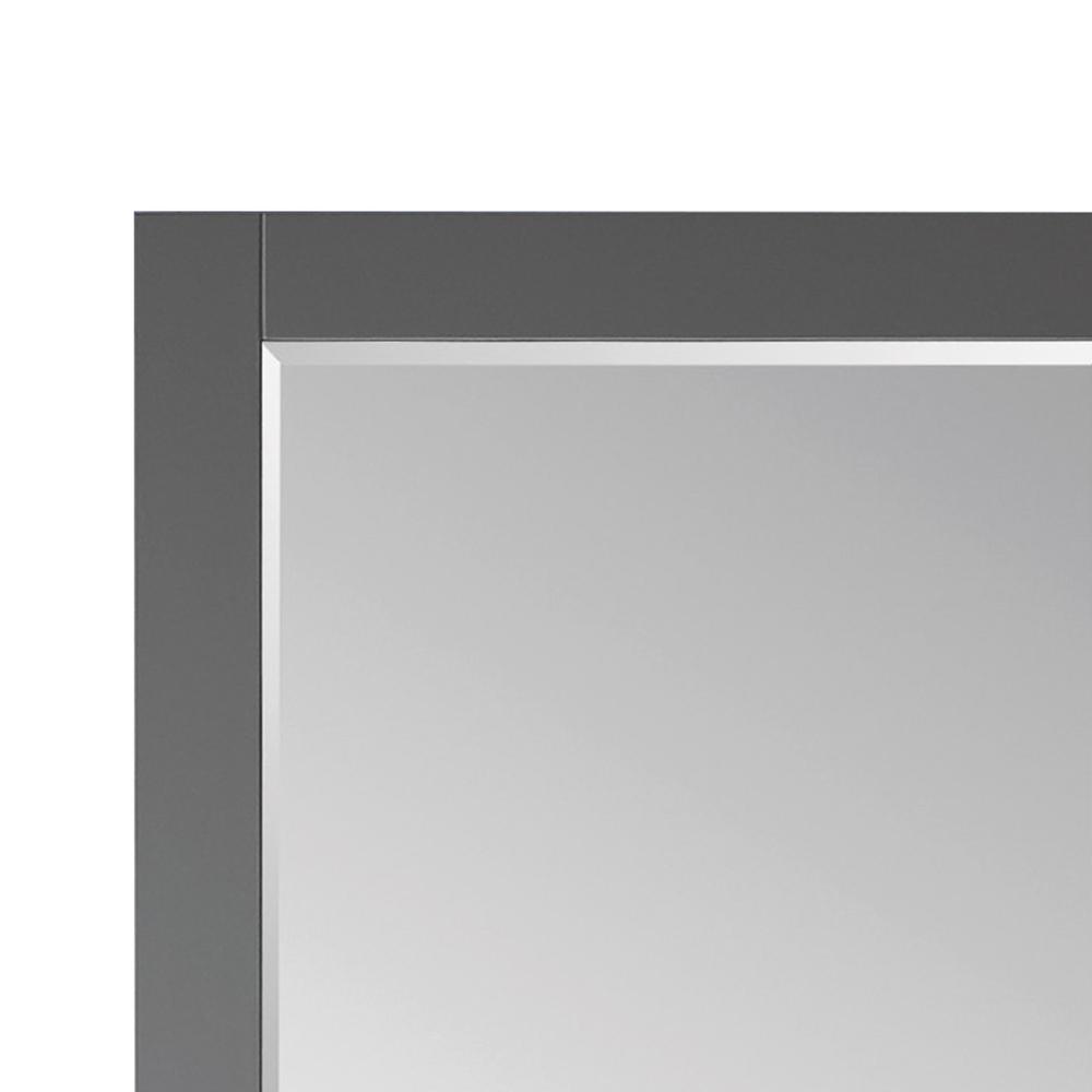 24" Rectangular Bathroom Wood Framed Wall Mirror in Gray. Picture 9