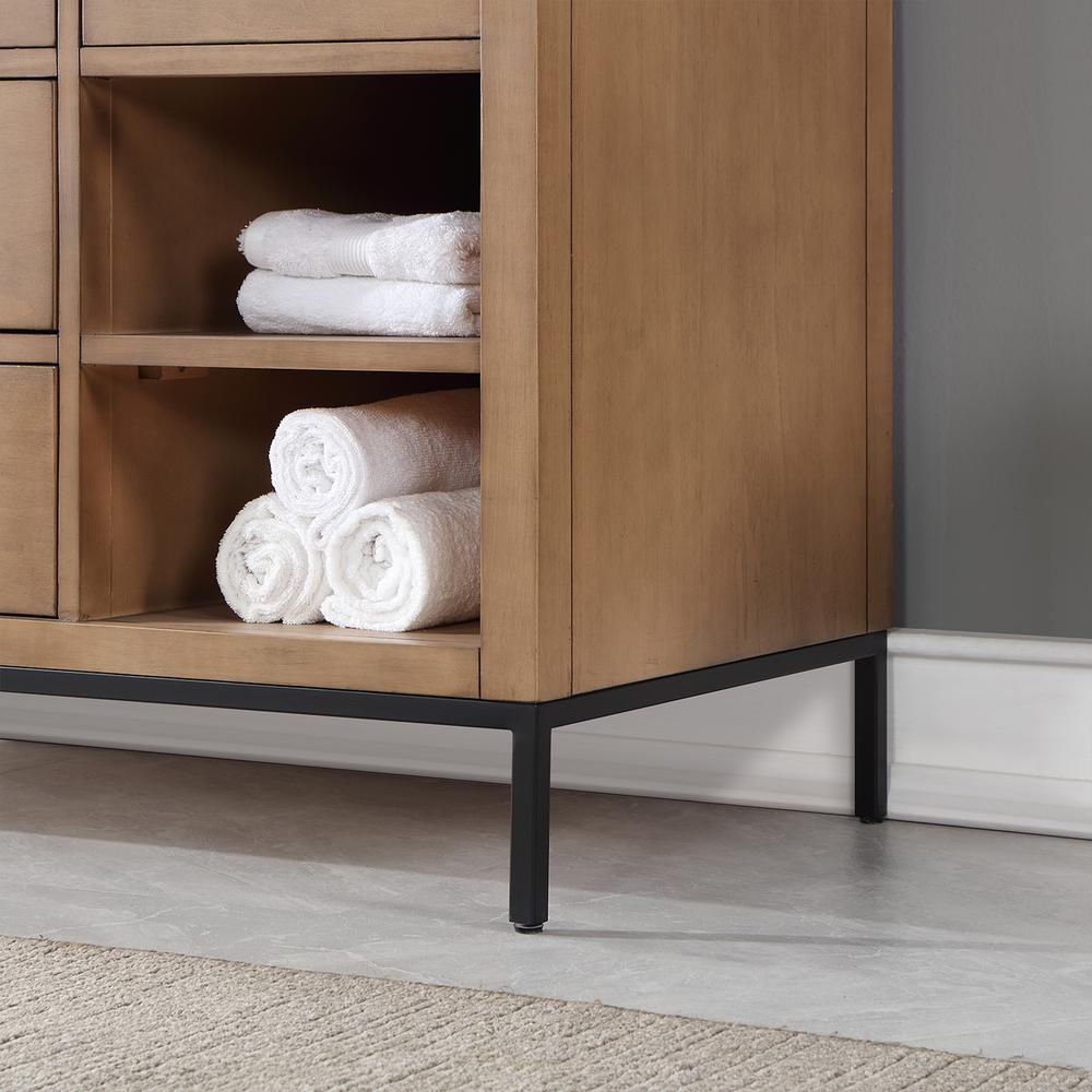 48" Single Bathroom Vanity Set in Brown Pine without Mirror. Picture 9