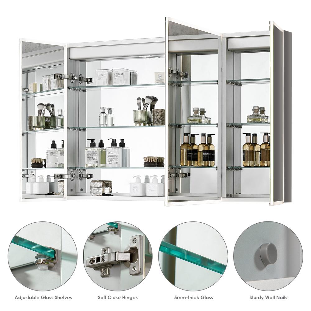 Frameless Surface-Mount/Recessed LED Lighted Bathroom Medicine Cabinet. Picture 11