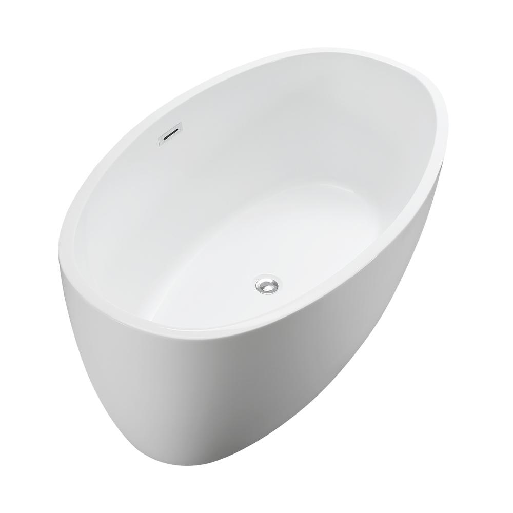 Jolie 55" x 32" Freestanding Soaking Acrylic Bathtub. Picture 2