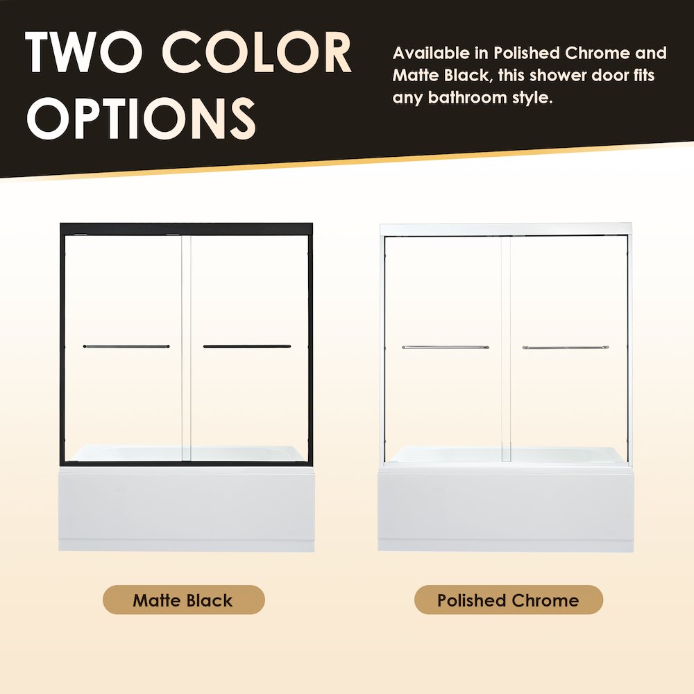 Framed Tub Door in Polished Chrome with Clear Glass. Picture 15