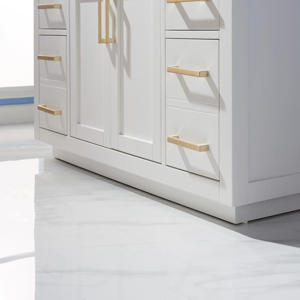48" Single Bathroom Vanity Cabinet Only in White and Mirror, without Countertop. Picture 5