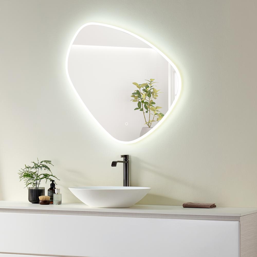 Rasso Novelty 32" Frameless Modern Bathroom/Vanity LED Lighted Wall Mirror. Picture 9
