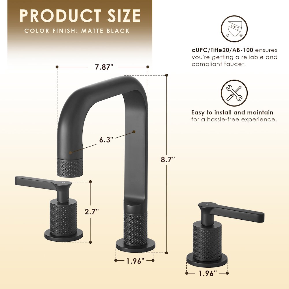 8. in Widespread 2-Handle Bathroom Faucet in Matte Black. Picture 13