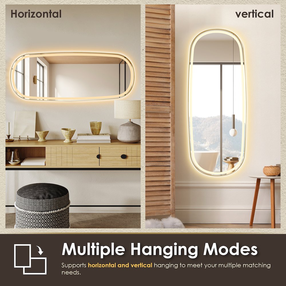 26"x65" Rectangular Anti-Fog Dimmable Modern Bathroom/Dressing. Picture 13