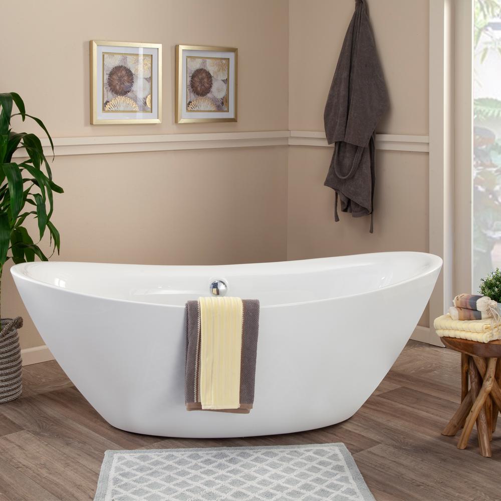 Allegra 71" x 34" Freestanding Soaking Acrylic Bathtub. Picture 7
