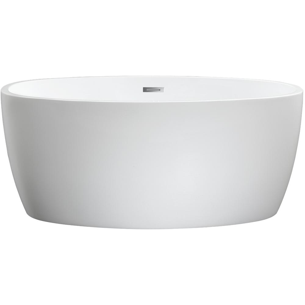 Jolie 55" x 32" Freestanding Soaking Acrylic Bathtub. Picture 1