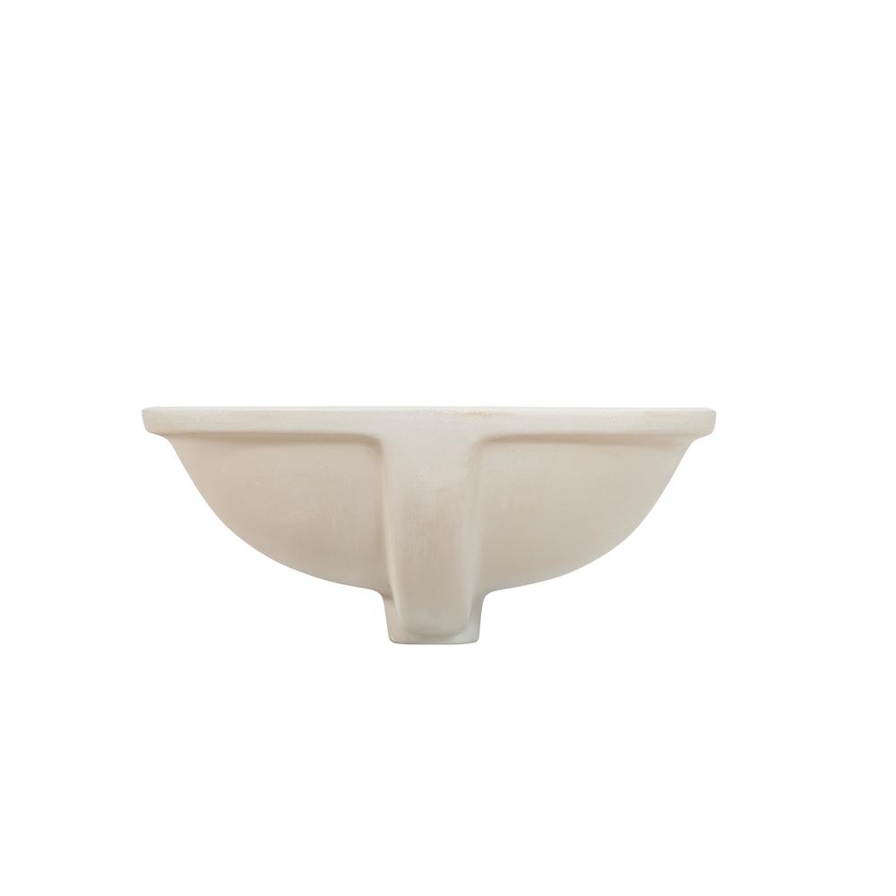 20 in. Oval White Finish Ceramic Undermount Vanity Sink. Picture 6