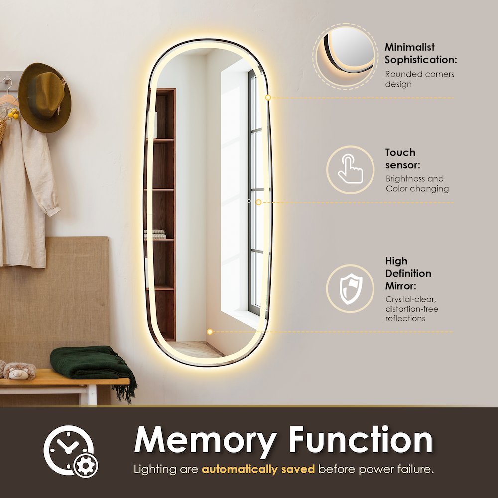 26"x65" Rectangular Anti-Fog Dimmable Modern Bathroom/Dressing. Picture 7