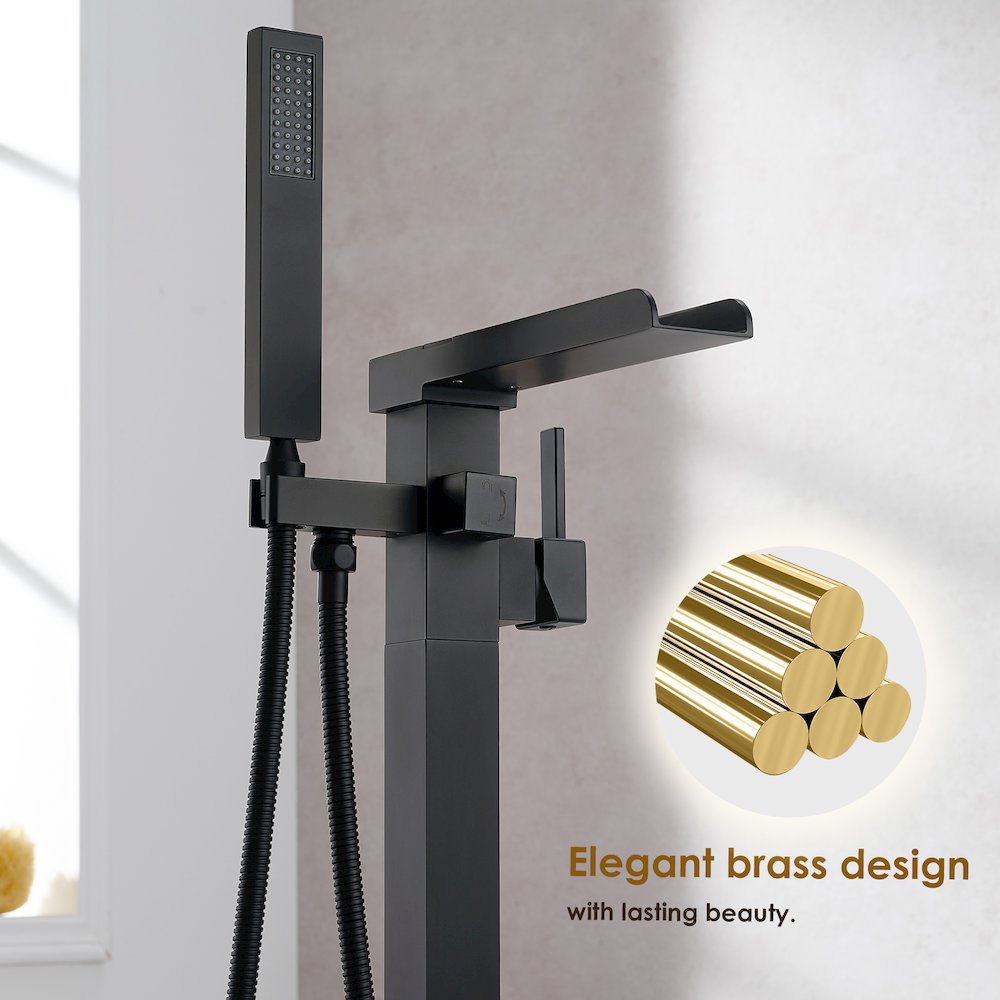 Single Lever Handle Freestanding Floor Mounted Tub Filler. Picture 8