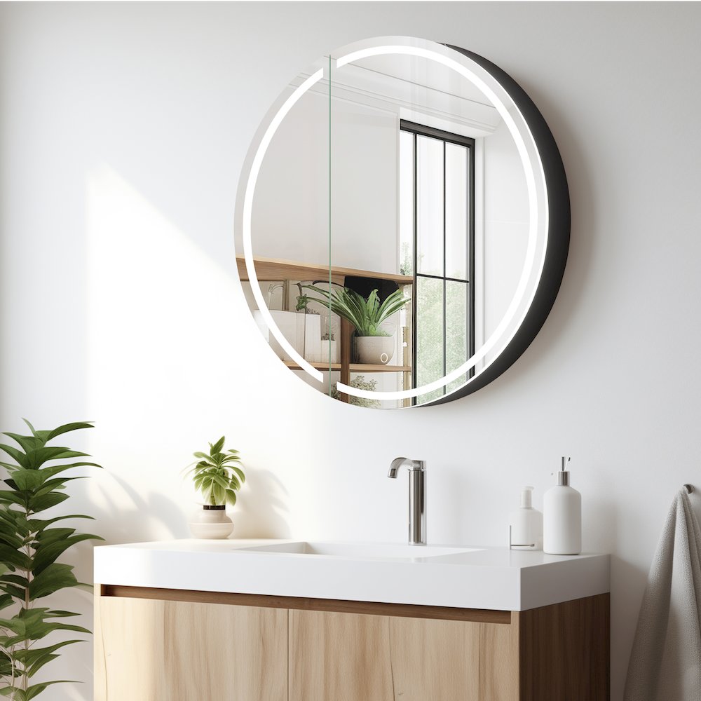 32x32" Round Frameless Surface-Mount Medicine Cabinet. Picture 6