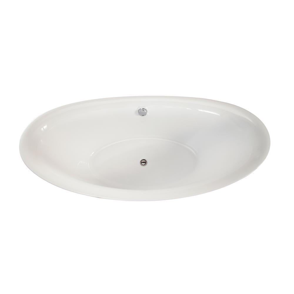 Allegra 71" x 34" Freestanding Soaking Acrylic Bathtub. Picture 4