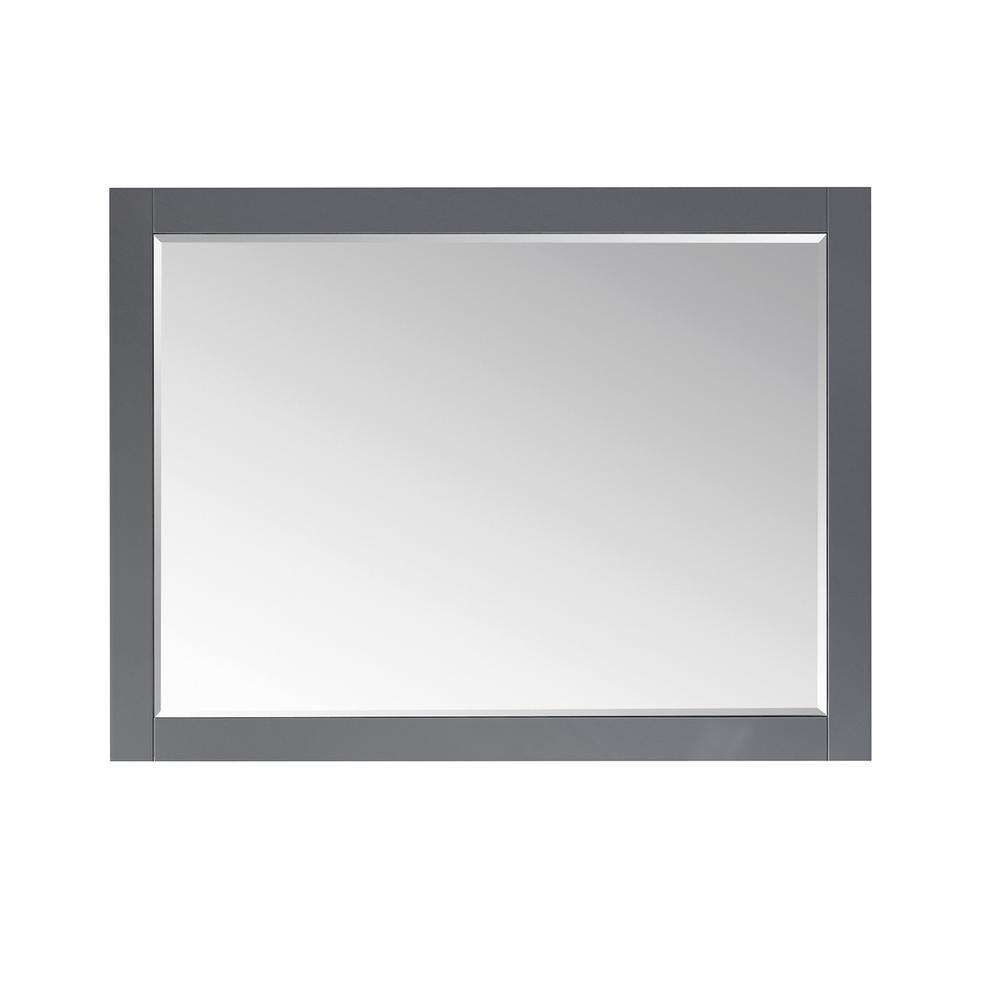 48" Rectangular Bathroom Wood Framed Wall Mirror in Gray. Picture 1