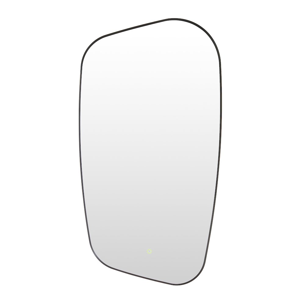 26"x48" Anti-Fog Wall Mirror in Matte Black Aluminum Framed. Picture 1