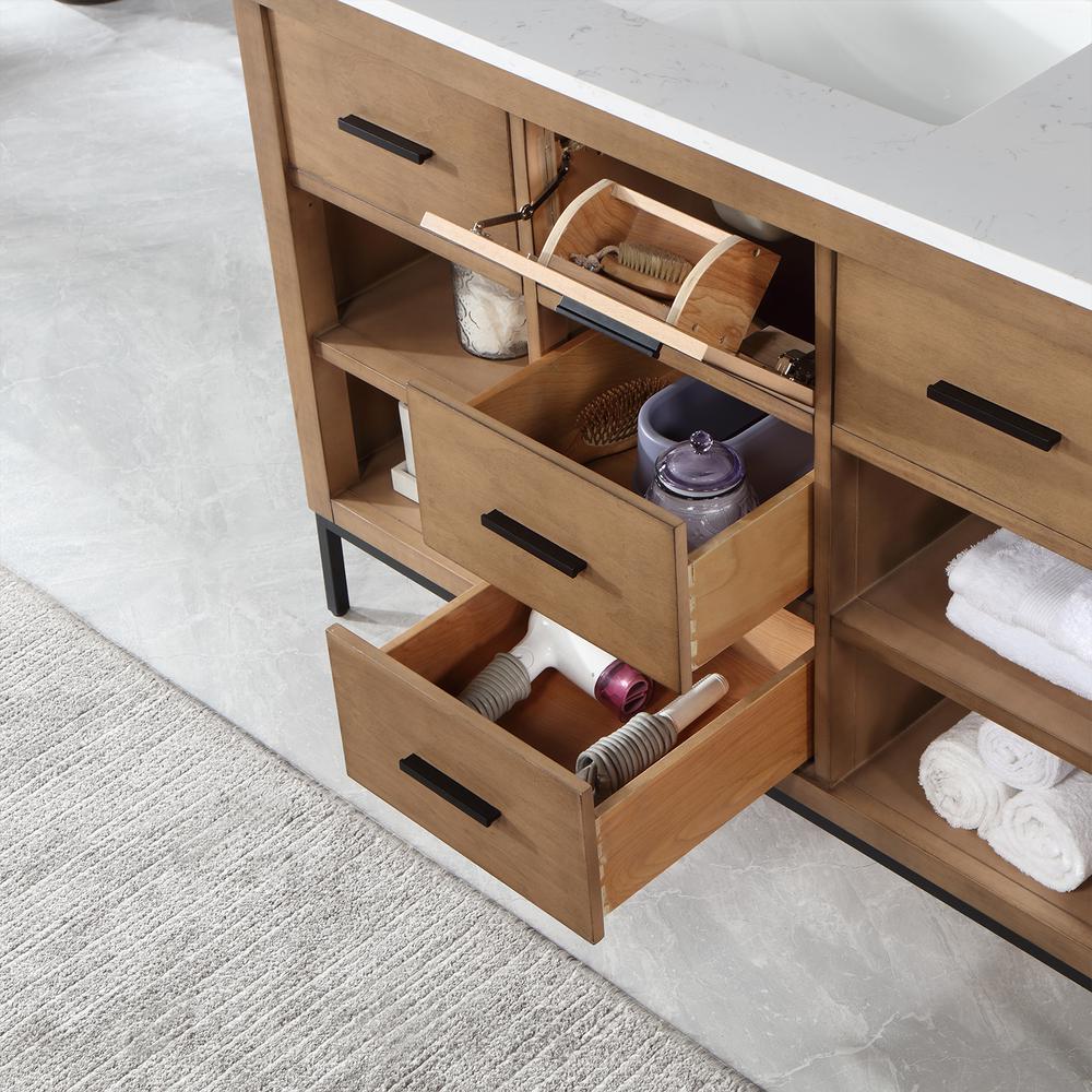 48" Single Bathroom Vanity Set in Brown Pine without Mirror. Picture 8