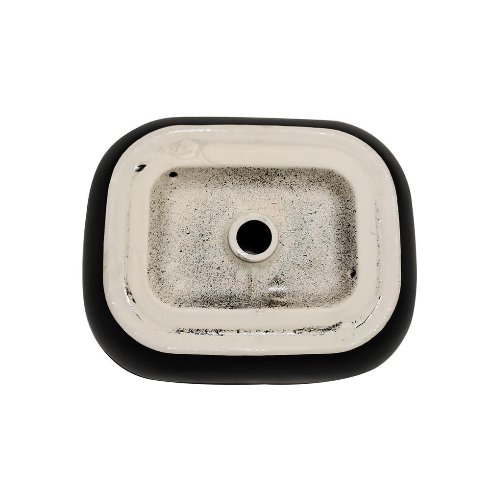 20 in. Oval Black
 Finish Ceramic Vessel Bathroom Vanity Sink. Picture 4