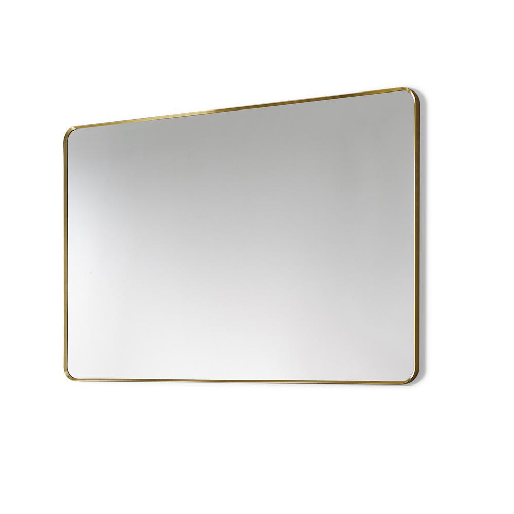 Nettuno 48" Rectangle Bathroom/Vanity Brushed Gold Aluminum Framed Wall Mirror. Picture 2