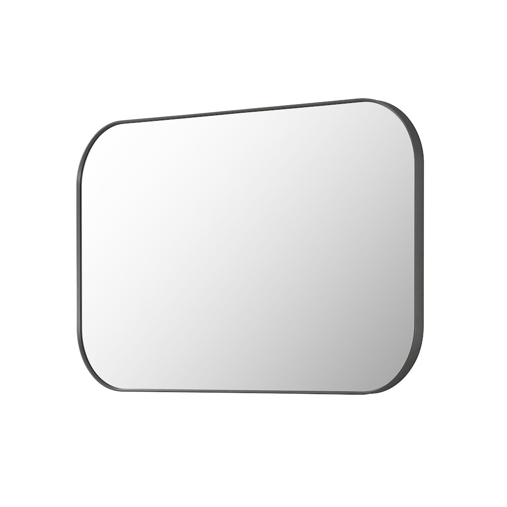 48x30" Rectangular Aluminum Framed in Gunmetal Modern Bathroom Wall Mirror. Picture 1