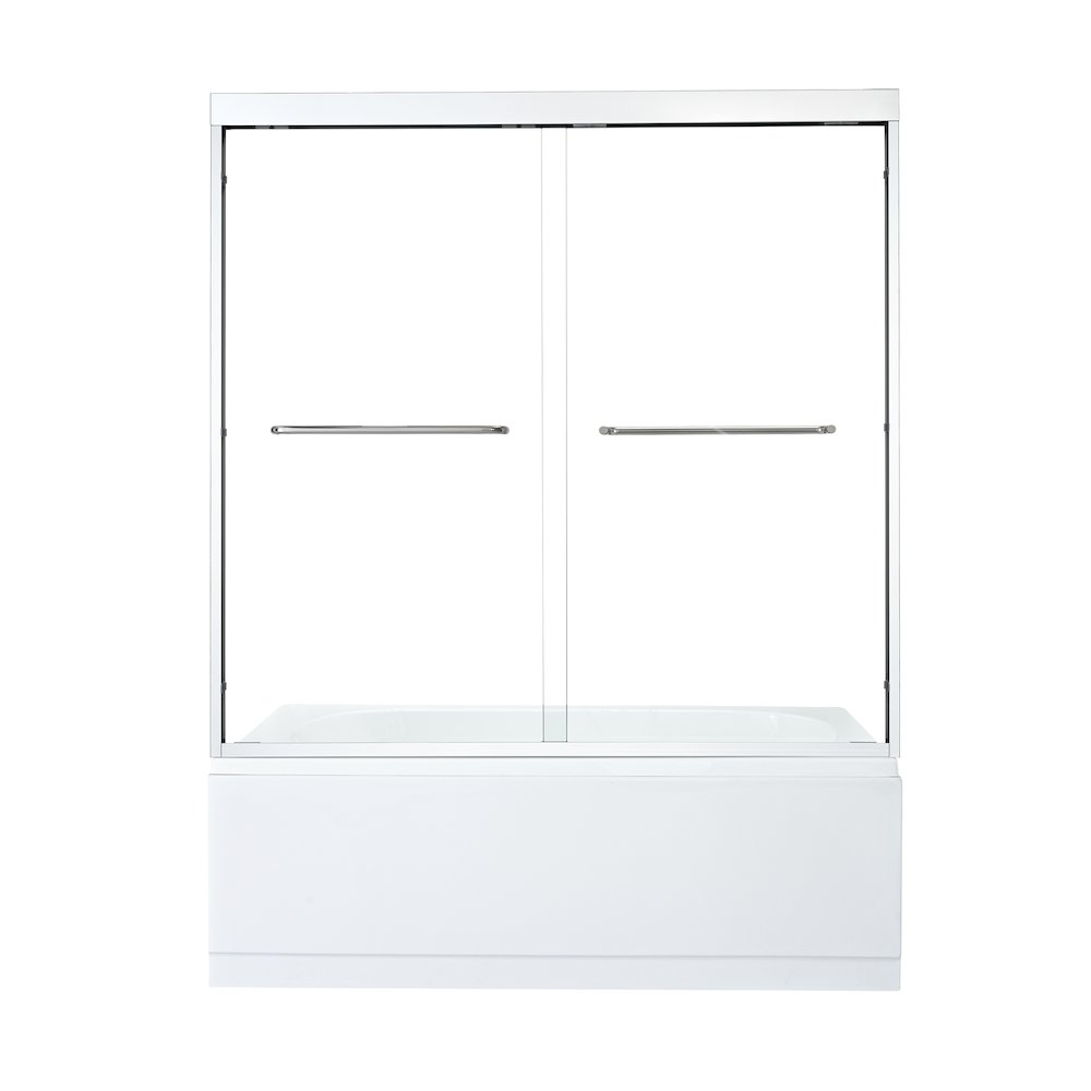Framed Tub Door in Polished Chrome with Clear Glass. Picture 1