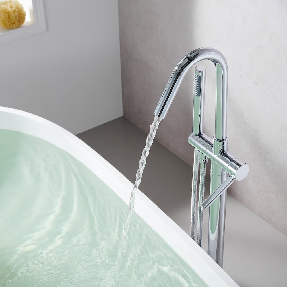 Single Lever Handle Freestanding Floor Mounted Tub Filler. Picture 6