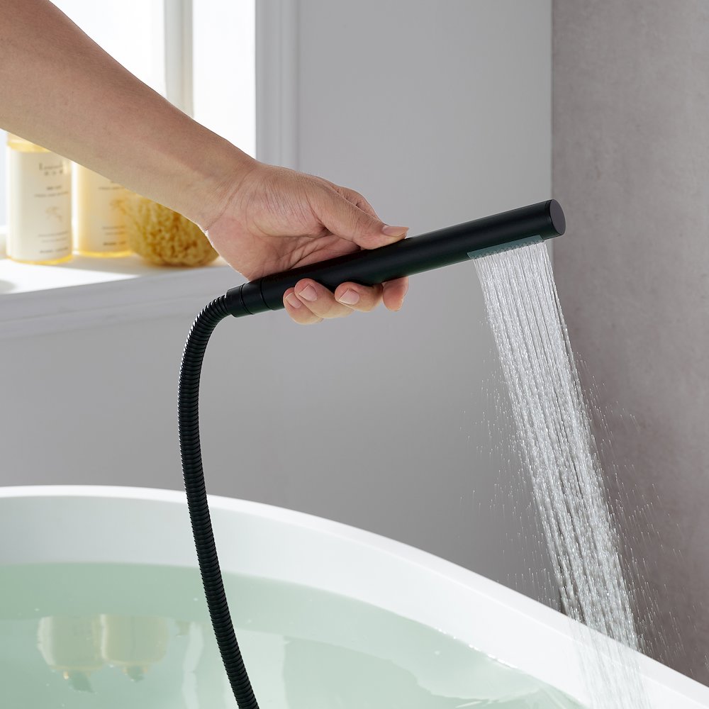 Double Lever Handles Freestanding Floor Mounted Tub Filler. Picture 7