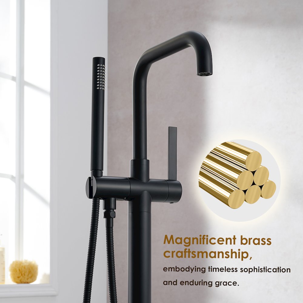 Single Lever Handle Freestanding Floor Mounted Tub Filler. Picture 8