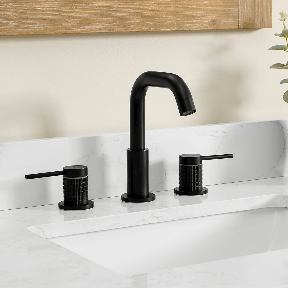 8. in Widespread 2-Handle Bathroom Faucet in Matte Black. Picture 2