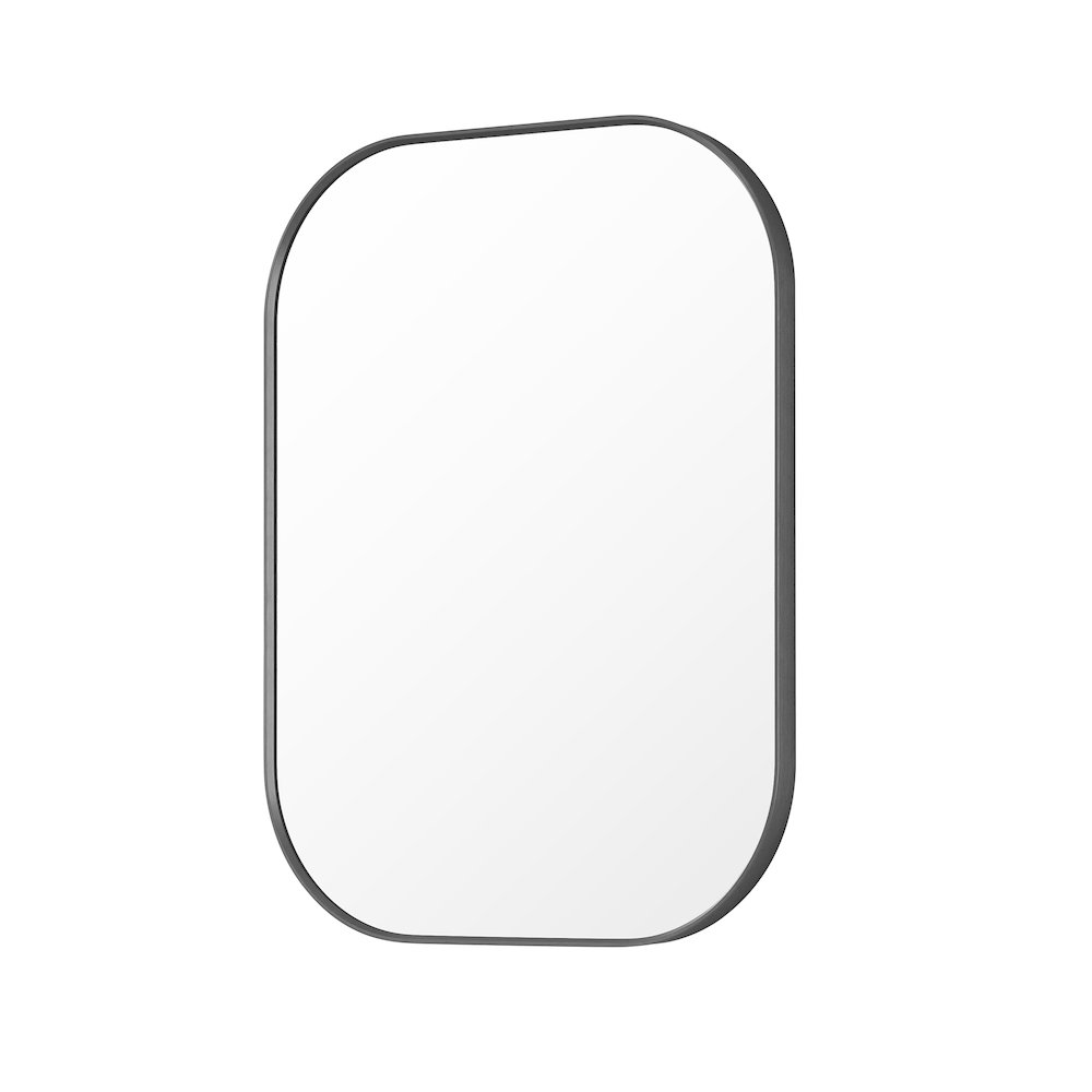 24x32" Rectangular Aluminum Framed in Gunmetal Modern Bathroom Wall Mirror. Picture 1