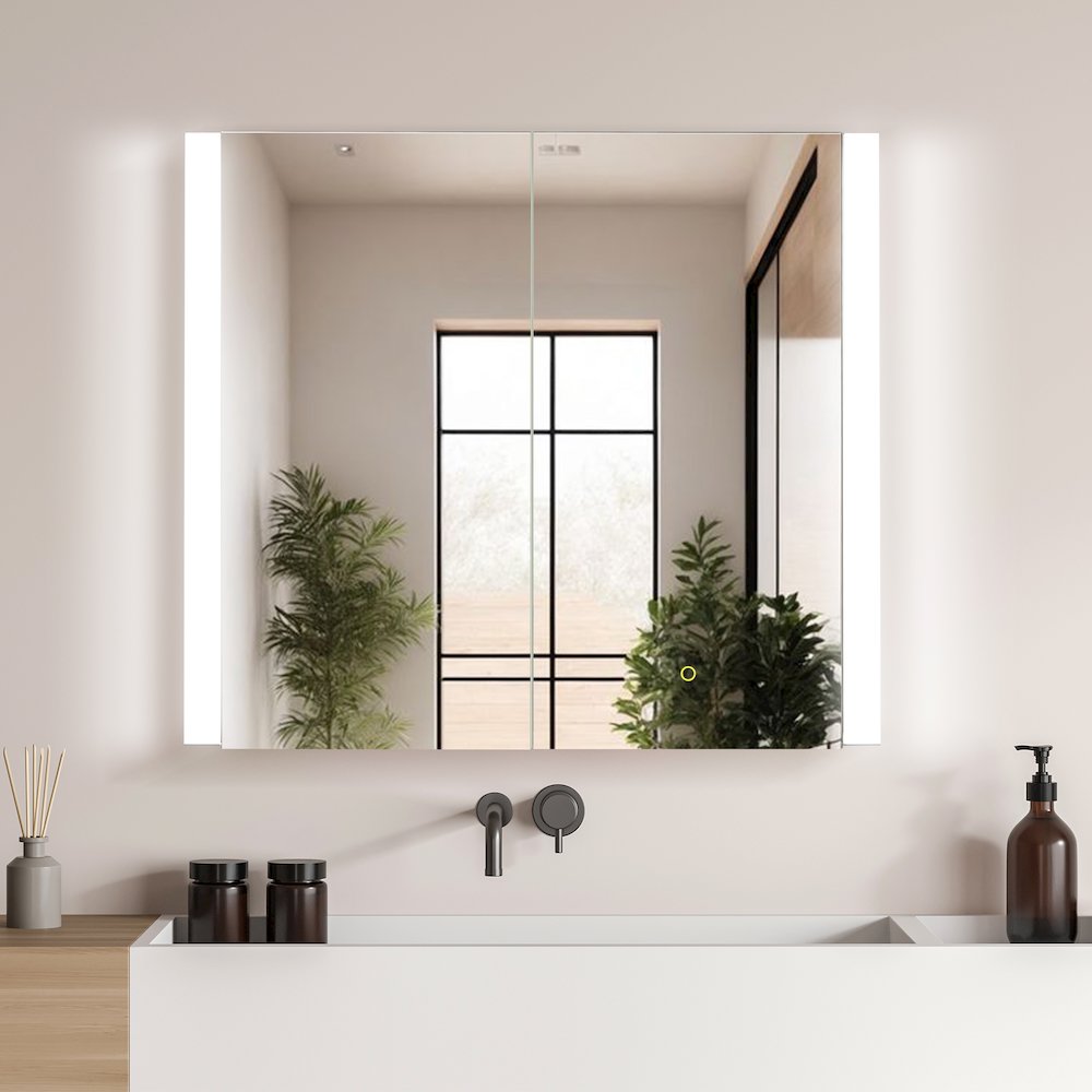36"x32" Rectangular Bathroom Aluminum Mirror Medicine Cabinet. Picture 2