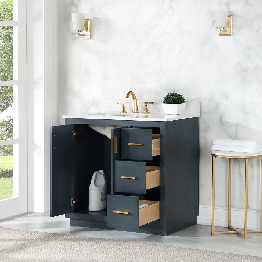 36" Single Bathroom Vanity Set in Classic Blue without Mirror. Picture 5