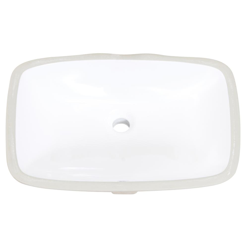 20 in. Retegular White Finish Ceramic Undermount Vanity Sink. Picture 9