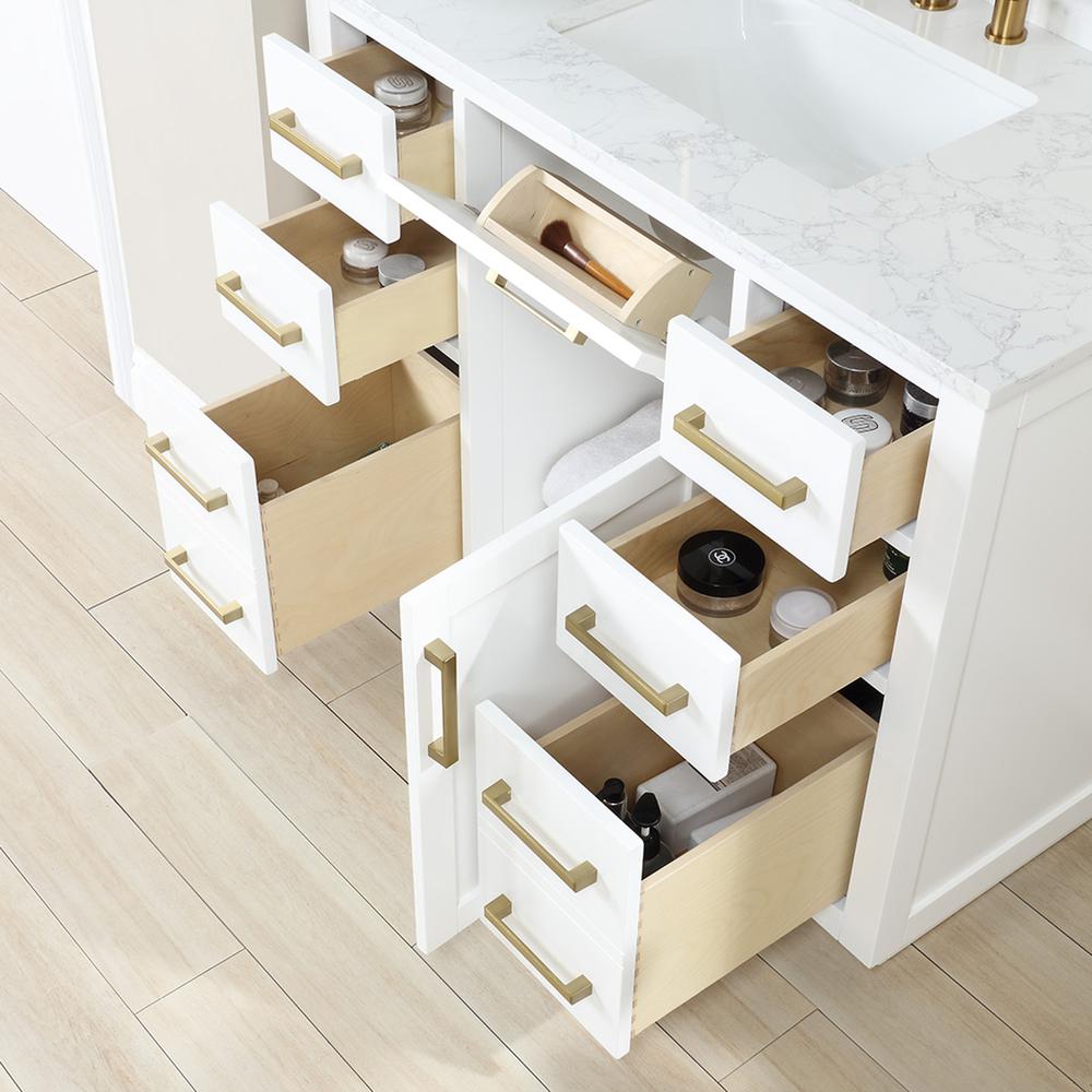 42" Single Bathroom Vanity in White without Mirror. Picture 10