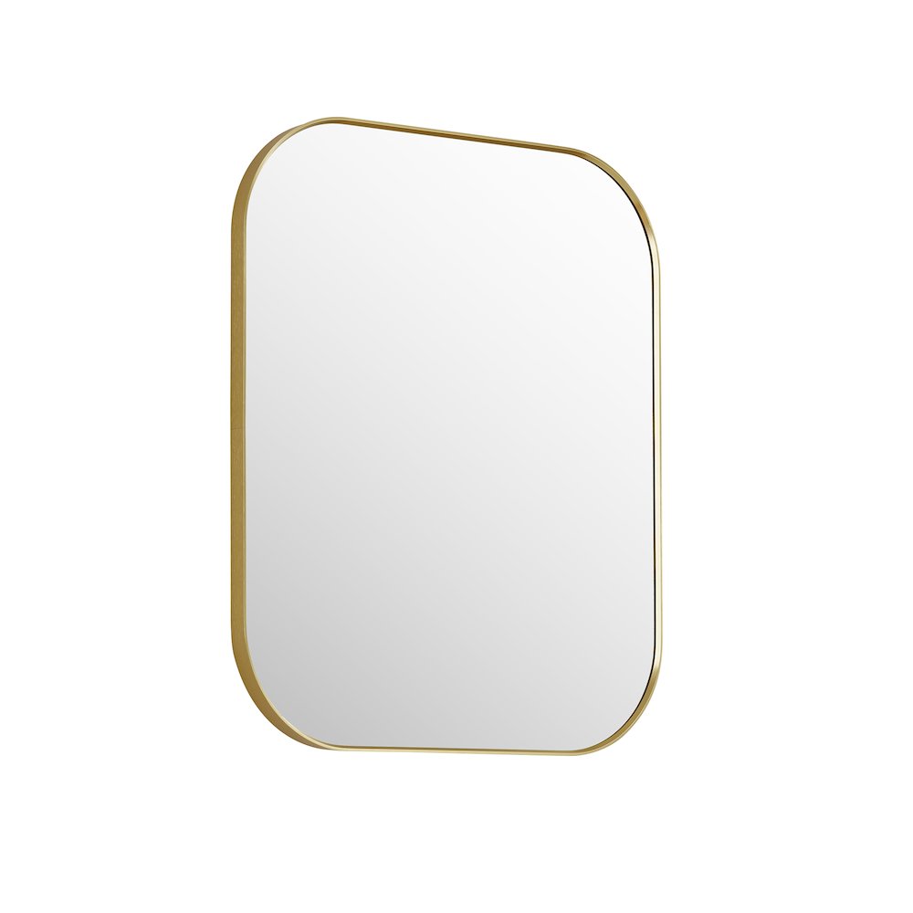 36x30" Rectangular Aluminum Framed in Brushed Gold Modern Bathroom Wall Mirror. Picture 1