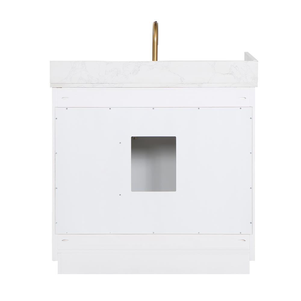 36" Single Bathroom Vanity in White without Mirror. Picture 2