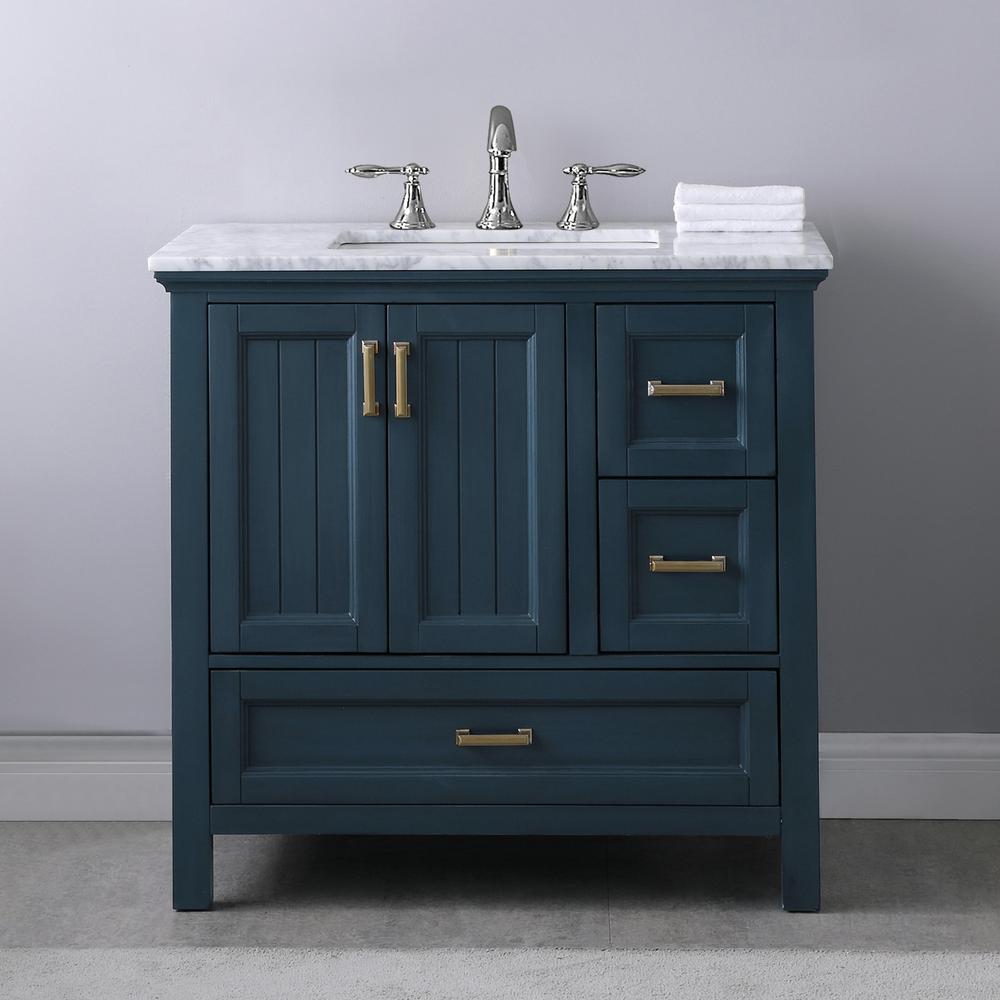 36" Single Bathroom Vanity Set in Classic Blue without Mirror. Picture 4