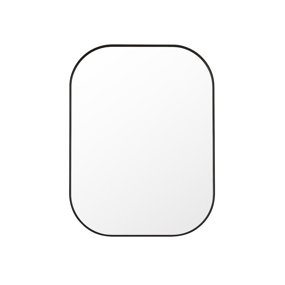 24x32" Rectangular Aluminum Framed in Matte Black Modern Bathroom Wall Mirror. Picture 2