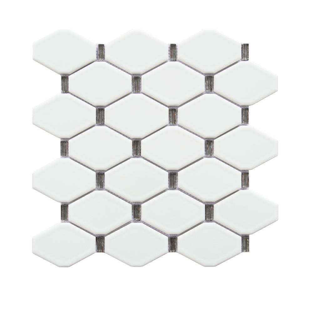 Badajoz  11.5” x 10.94” Honeycomb Glass Mosaic Wall Tile. Picture 1