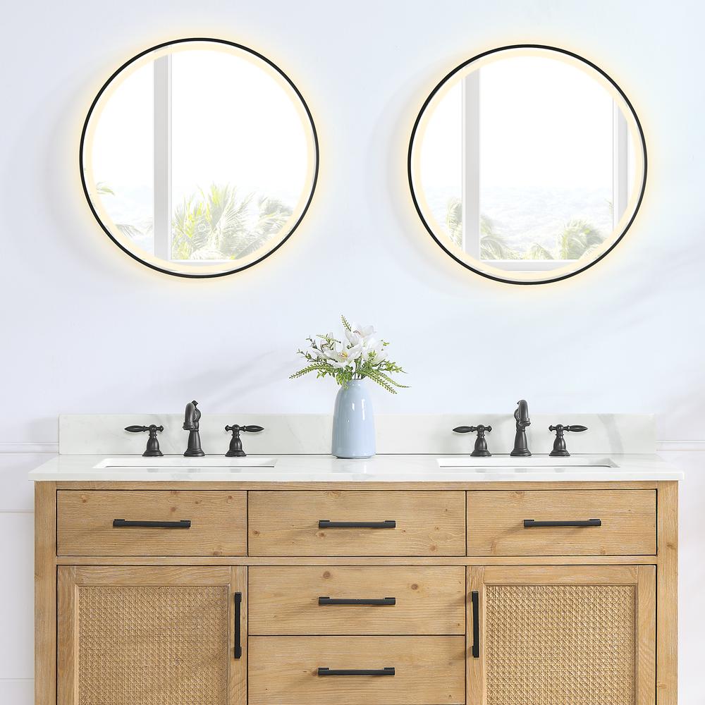 Arbios 60. in Quartz Stone Vanity Top in Calacatta White with White Sink. Picture 4