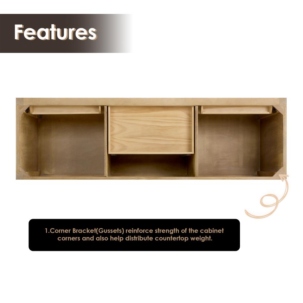 Double Bathroom Cabinet Vanity Base without Top and Sink, no Mirror. Picture 6