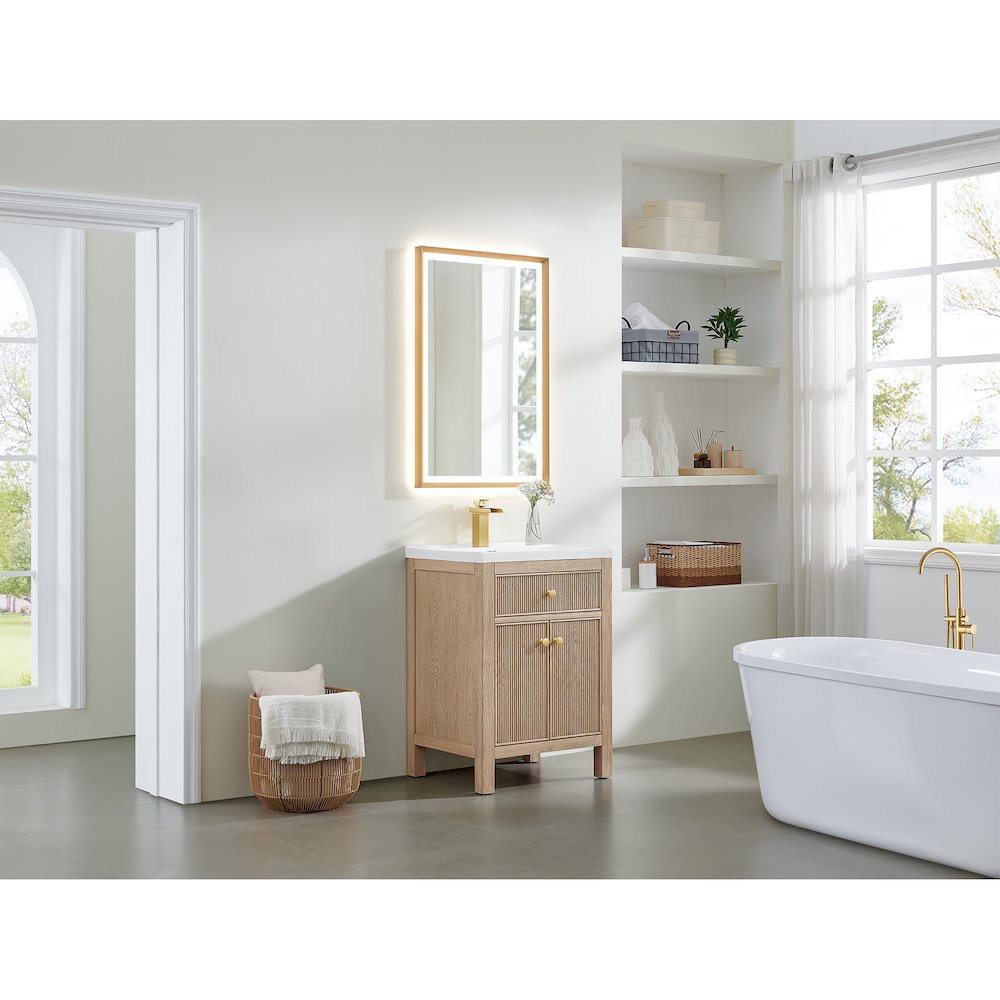 Cerrito 24" Single Bathroom Vanity in Natural Oak. Picture 16