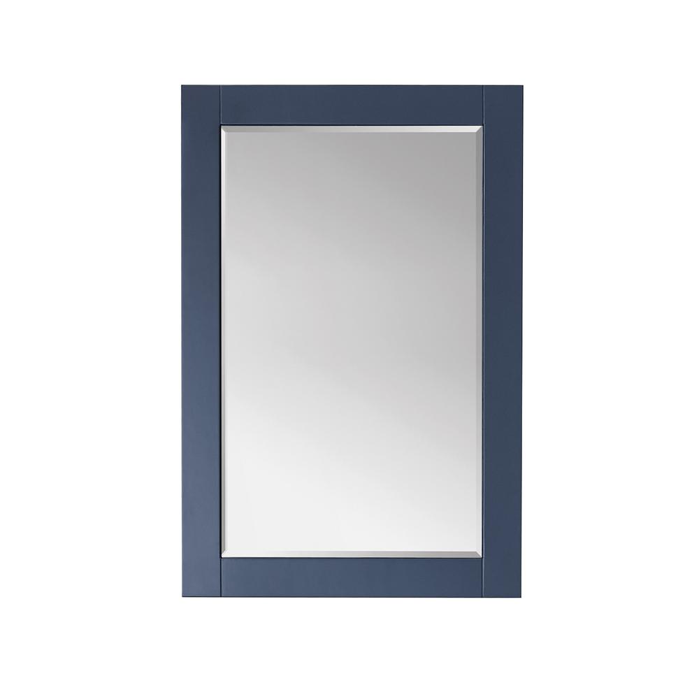 24" Rectangular Bathroom Wood Framed Wall Mirror in Royal Blue. Picture 1