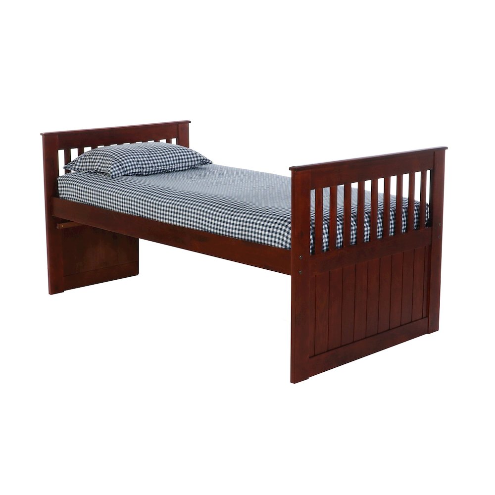 Donco Kids Twin Mission Rake Bed in Merlot. Picture 2