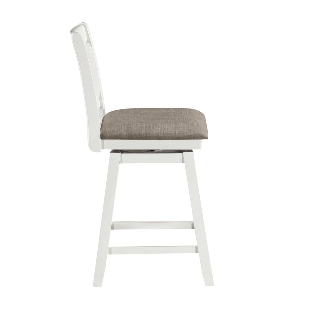 24in Brookline Swivel Barstool Pure White. Picture 3