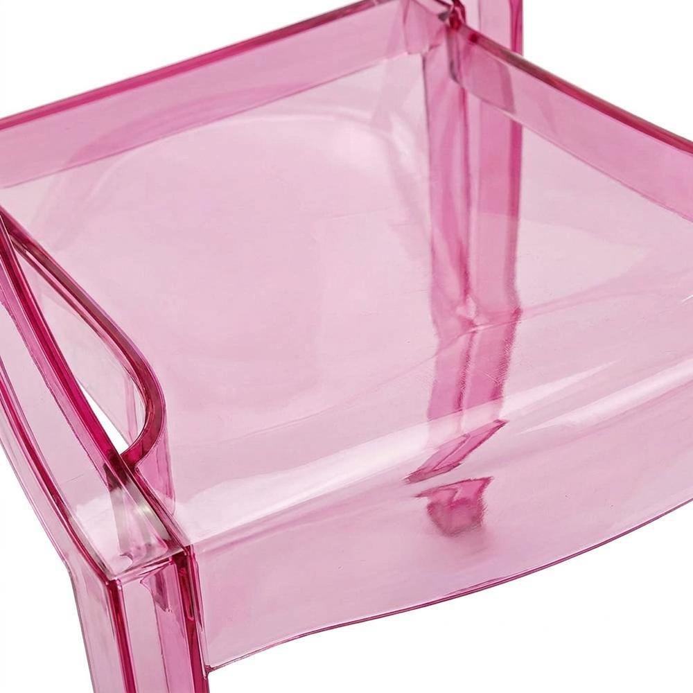 Acrylic Stackable Dining Armchair, Contoured Back, Pink. Picture 6