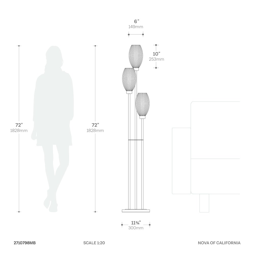 Willows Accent Floor Lamp, Matte Black, Opal Glass. Picture 9