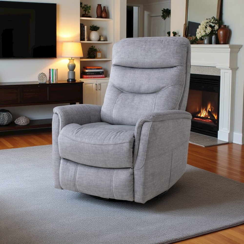 Capri Silver Recliner Nursery Glider  – Elegant Boucle Chairs for Comfort. Picture 4