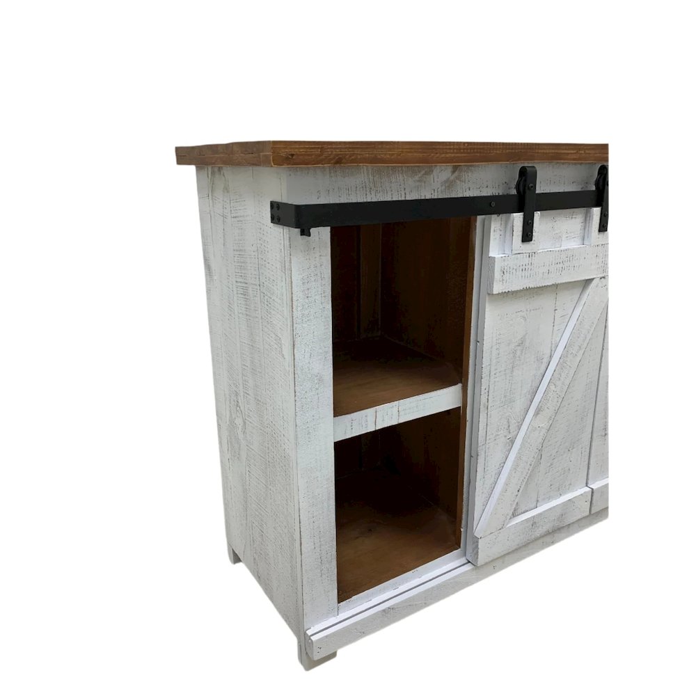 Westgate 60" Sliding Barn Door TV Stand - White. Picture 4