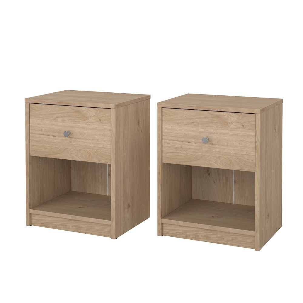 Portland 1 Drawer Nightstand - Set of 2, Jackson Hickory. Picture 1